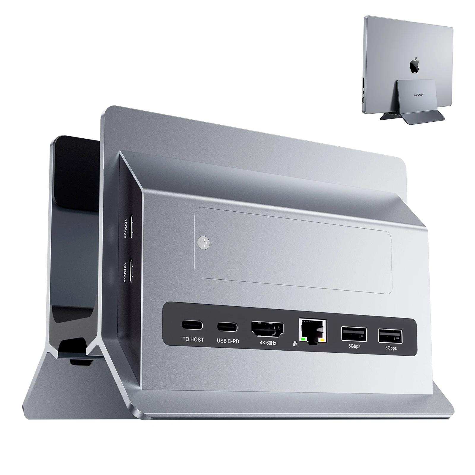 PULWTOP USB C ŷ ̼, ĵ , 4K @ 60Hz HDMI, 3 USB, SD/TF, PD3.0, RJ45, 3.5mm , ƺ, 